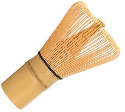 Matcha Whisk Natural Egg Beater Traditional Japanese Chasen for Preparing Blended Matcha Powdered Tea and Creating Frothy Beverages (Beige, 11X6X6CM)