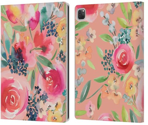 Head Case Designs Licenza Ufficiale Ninola Rose Estive Fiori Naturali Astratti Custodia Portafoglio in Pelle Compatibile con Apple iPad PRO 12.9 2020/2021/2022