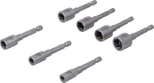 BGS 74562 | Screw and Nut Extractor Set | Drive External Hexagon 6.3 mm (1/4) | for Drilling Machines | 7-Piece