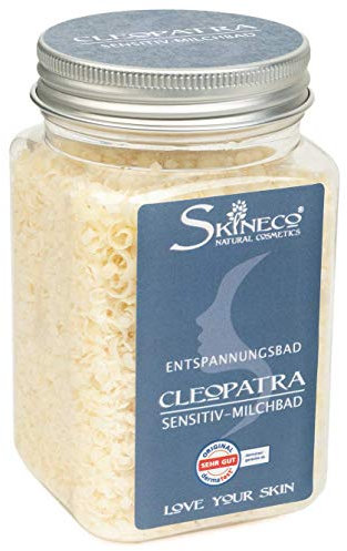 Skineco Milchbad Cleopatra Sensitiv | nachhaltiger Badezusatz mit Ziegenmilch | Badessenz für trockene, empfindliche Haut | Entspannungsbad | Pflegebad | handgemachte Naturkosmetik | zur Hautpflege