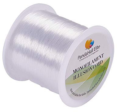 PH PandaHall 109 Yards Clear Fishing Line, 0.25mm 328ft Invisible Nylon Thread String Crystal String Craft Bead Wire Cord for Christmas Halloween Garland Hanging Ornaments Jewelry Making