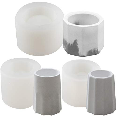 musykrafties Zylinderförmige Silikonformen für Blumentopf, 3 Stück, für Epoxidharz, Beton, Ton, Sukkulenten, Pflanzgefäß, Schüssel, Aschenbecher, Kerze, Stifthalter
