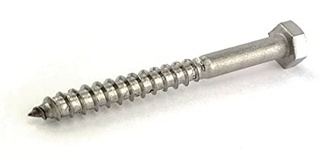 Vis à Bois Tête Hexagonale DIN 571 Acier Inox (10x180) x5