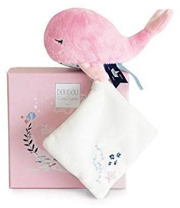 Doudou et Compagnie Plüsch-Wal mit Kuscheltier – 15 cm – Rosa – DC3651