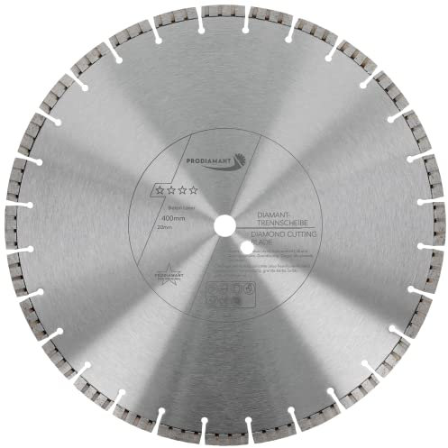 PRODIAMANT Disco da taglio diamantato laser, 400 mm x 20 cm, per cemento armato, pietra e mattoni, segmenti turbo diamantati saldati al laser
