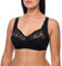 frugue Women's Comfort Non Wired Support Wireless Minimiser Bra Black UK 38 E