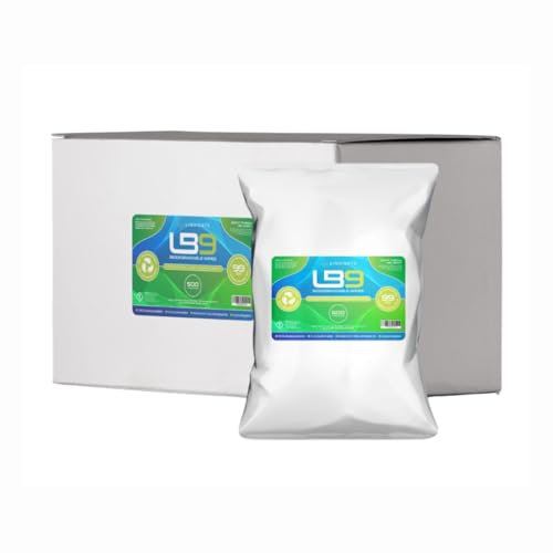 Liquidate - LB9 Biodegradable Wipes – 500 Sheets per Roll | Box of 4 Rolls (2000 Wipes) | Hand & Surface Wet Wipes | Multipurpose Cleaning | Refreshing Lemon Scent & Eco-Friendly | Large Size