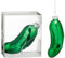 schenken-24 Christbaumschmuck - Rakete, U-Boot, Champagner, Biene und Gurke/Glashänger/Christaumkugeln, Weihnachtsbaum-Schmuck/Figuren:grüne Gurke