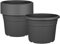 BigDean 9X Blumentopf Ø 50 cm Farbe Anthrazit Kunststoff Pflanztopf Containertopf Übertopf Pflanzkübel rund 50 x 35 cm