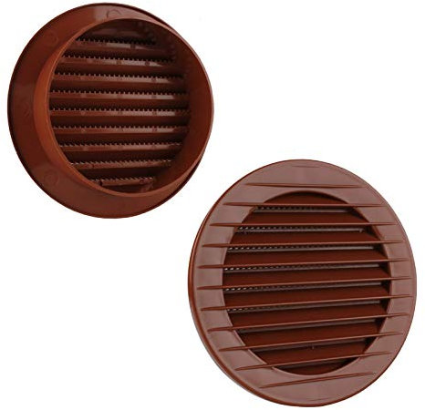 MKK - 17969 - Griglia di ventilazione per esterni, protezione dagli insetti, colore: bianco, grigio, marrone, 60, 70, 80, 90, 100, 120, 125, 150 mm, rosso mattone, Ø 100 mm