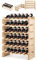 RELAX4LIFE Portabottiglie Vino per 36/72/108 Bottiglie in Legno, Cantinetta a 6/9 Livelli, Ripiani Impilabili con Montaggio a Incastro, Scaffale Salvaspazio,Vintage, per Cucina, Bar (36 Bottiglie)