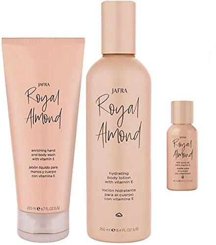 Jafra Powerful Almond Set: Hand/Körperseife + Körperlotion + 1 Mini