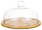 Elegant Wooden Cake Stand with Glass Dome for Pastries and Snacks - Perfect for Weddings Birthdays and Gatherings 10.2 Inch