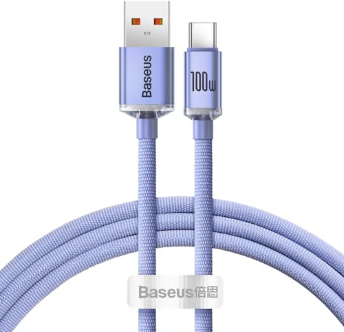 Baseus Crystal Shine cable USB to USB-C, 5A, 1.2m (purple)