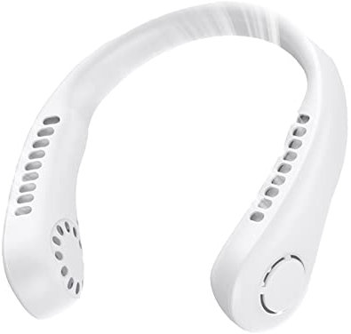 LUXTE 360° Bladeless Portable Neck Fan - 3 Speed Hands-Free Personal Wearable Device, Rechargeable for Home Office Travel Sports Outdoor (White Regular Version)