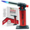 Jo Chef Butane Torch With 2 Butane cans included - 2,370°F Refillable Kitchen Torch, Adjustable Flame Lighter Gun With Safety Lock for BBQ, Baking, Brulee Creme, DIY, Crafts and Soldering + FREE eBook
