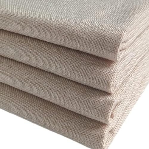 TinaKim Canvas Upholstery Fabric, Slub Faux Linen Type Cloth Material,for Couch Chair Seat Repair (3 Beige, 3 Yard (57x 108 inch))