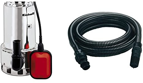 Einhell Gc-Dp 1020 N Pompa Acque Scure, Argento & 4173635 = Tubo Aspirazione Rinforzato Per Pompe, Nero, Lunghezza 4 metri