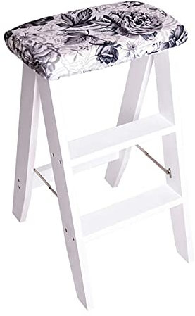 Pealihuy Steps Stairway Ladders Folding Wooden Mini Step Ladder Stool Multifunction Kitchen Steps Library Office 3 Step