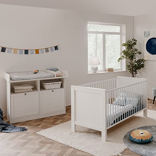 HTI-Living Babyzimmer 2-teilig Eric Gitterbett Wickelkommode Baby