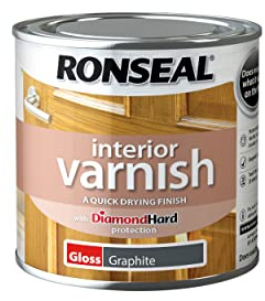 Ronseal Interior Wood Varnish - Graphite - Gloss - 250ml