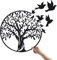 Luccyle 49x49cm Art Mural Arbre de Vie Noir en métal, Art de l'arbre de Vie, Arbre de vie en métal Décoration, pour Cadeau Intérieur Cadeau Extérieur Jardin Maison Décoration
