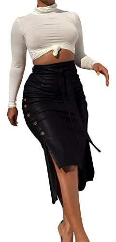 Kostüm Fasching Damen Damen Minirock Wetlook Bodycon Schwarz Faltenrock Röcke Babydoll Party Clubwear Damen Sexy Wetlook Rock High Waist Lack Leder Röcke Mini Glocken Skater Rock Glänzend Metallischer