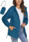 iWoo Veste de pluie pour femme, imperméable, respirante, fine, légère, coupe-vent, pliable, avec capuche, bleu, S