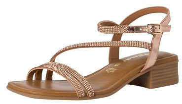 Tamaris Damen Sandalen mit Absatz Leder Blockabsatz Sommer; ROSE GLAM/rosa; 37 EU