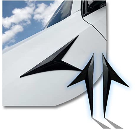 JNNJ 2Pcs Auto-Luftauslass-Kotflügel, Auto Seiten Kotflügelverkleidung, Universal Fahrzeugseite Lüftungsschlitze Fender Dekorative Verkleidung Aufkleber(Schwarz)