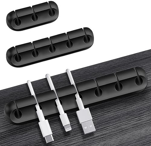 ASAB Pack of 3 Cable Holder Clips Durable and Flexible Silicone Self Adhesive Cable Organisers Cable Tidy Clips for Efficient Cable Management USB Charging Wire Holder System for Home Office Use
