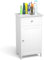 Multigot Bathroom Floor Cabinet, Freestanding Modern Storage Cupboard with Adjustable Shelf, 1 Doors & 1 Drawer, Floor Standing Organizer Unit for Living Room Hallway