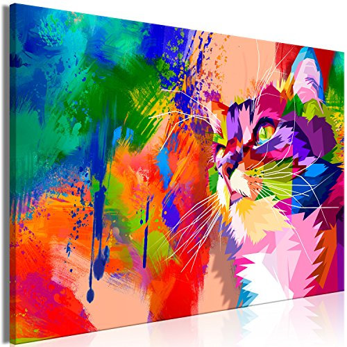 murando - Quadro Acustico Gatto Astrazione 1 pezzo schiuma acustica Quadri Moderni Camera da Letto - Stampa su Tela Italiana - Pannelli Fonoassorbenti Decorativi - Fonoassorbente Acustiche