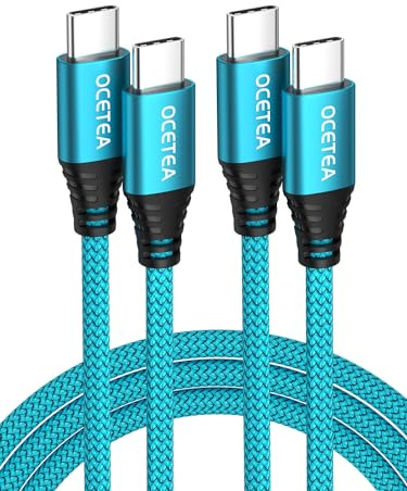 Ocetea USB C auf USB C Kabel [2Stück 1M], 60W USB C Ladekabel 20V/3A USB C PD Schnellladekabel Kompatibel mit iPhone 15/15 Pro/15 Pro Max, MacBook Pro Air, iPad Pro Air, Galaxy S24 S23, Pixel