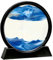 DSOUWEH Affichage Peinture Sable coulant Style Unique décoration élégante sablier 3D Paysage de Sable de mer Profonde Verre Choix de Cadeau, Bleu et Noir, 【18.5 * 19.5 cm】