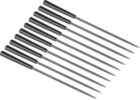 CoCud Lime Ronde, Taille de Tige de 0,12, Longueur Totale de 5,5, Limes en Acier avec Poignée Antidérapante - (Applications : pour les Ateliers), 10 Pièces