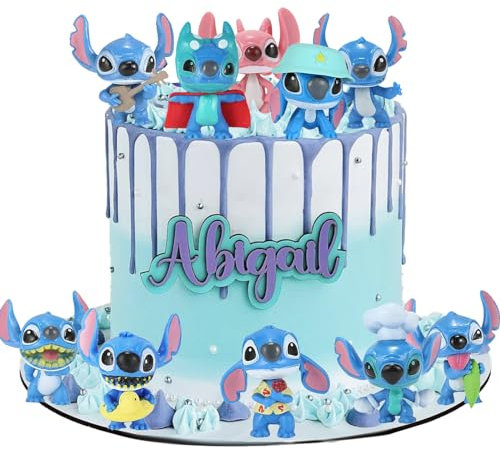 Xingsky Figur, 10 Stück Cake Topper, Lilo und Figuren Set für Kinder Mädchen Junge Geburtstags Kuchen Topper Dekoration Party Autodekoration Cupcake Toppers (10pc)
