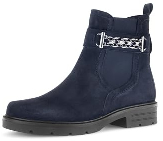 Gabor Damen Chelsea Boots, Frauen Stiefeletten,Best Fitting,warm,gefüttert,Stiefel,Bootee,Booties,halbstiefel,Pazifik (Altsilber),39 EU / 6 UK