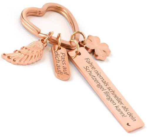 Schutzengel Schlüsselanhänger glücksbringer |personalisierte geschenke für frauen|schlüsselanhänger auto|Führerschein bestanden geschenk|geschenke für Geburtstag Frauen Freunde Papa Mama Tochter.