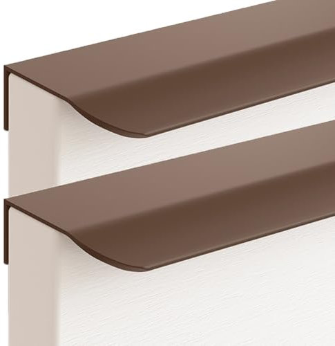 JIALUO0318 Versteckter Griffe Aluminiumlegierung Türgriff Möbelgriffe Unsichtbare Knöpfe Schrankgriffe Schubladengriff Küchengriffe 2 Stück (Braun,Length 80mm)