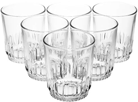 Confezione da 6 Bicchieri per Amaro,liquore, Whiskey, Cocktail, alcolici, Bourbon, Vino, in Vetro Trasparente, Base Spessa, Lavabili in lavastoviglie, capacità 160 ml, arredo da tavola Bar Pub