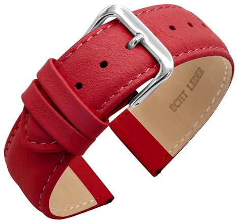 Eichmüller Uhrenarmband aus Kalbsleder, verjüngend – 14/16/18/20/22 mm Bandbreite – Ersatzband für Damen- & Herrenuhren, Federstege inklusive - 21 Farben