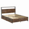 Panana King Bed Frame with 2-Tier Storage Headboard, Metal Frame with Wood Platform Slats, 4 Storage Drawers, Sturdy and Stable, No Box Springs Needed, Easy to Assemble (Rustic Brown, King)