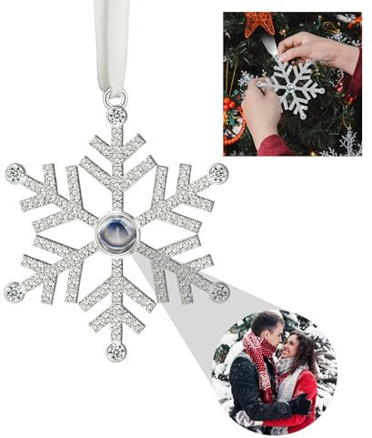 Personalisierte Foto-Ornamente für den Weihnachtsbaum Personalisierter Weihnachtsschmuck mit Bild im Inneren Hängender Sternprojektions-Anhänger Christbaumschmuck Weihnachtsschmuck für Familie Freund