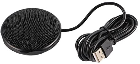 HOODANCOS 360 Besprechungsmikrofon Broadcast-Mikrofon konferenzmikrofon konferenz-mikrofon swor Mikrofon für Gaming Mikrofonanschluss für Geschäftskonferenzen Metall und Kunststoff Black