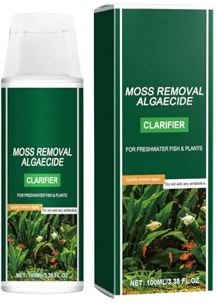 Alguicida de Piscina | Clarifica y controla Algas para Fuente, purificador de Agua para peceras, removedor de Algas con Taza medidora, Control de Algas para estanques y peceras, 100 ml