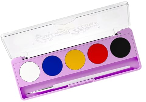 Palettes de Ligneur Yeux Multicolores KUAIYIJU avec Peinture pour le Visage Lumineuse Activée par l'Eau, avec Brosse - Maquillage pour Halloween et Cosplay