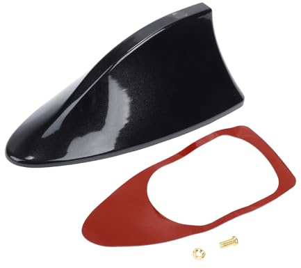 Partuto 1 Pcs Universal Shark Fin Antenna Cover Signal Roof Aerial for Car SUV Truck ABS Material with Adhesive Base Pearl Black