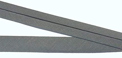 Großhandel für Schneiderbedarf 3 m Baumwollschrägband grau 20mm vorgefalzt