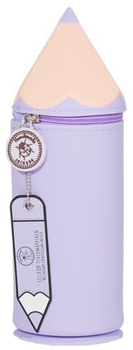 Lulubug Silikon Federmäppchen - Stiftform Flieder | Federtasche aus weichem Silikon für Stifte | Federmappe und Stiftehalter | Mäppchen Tiere, Schlampermäppchen